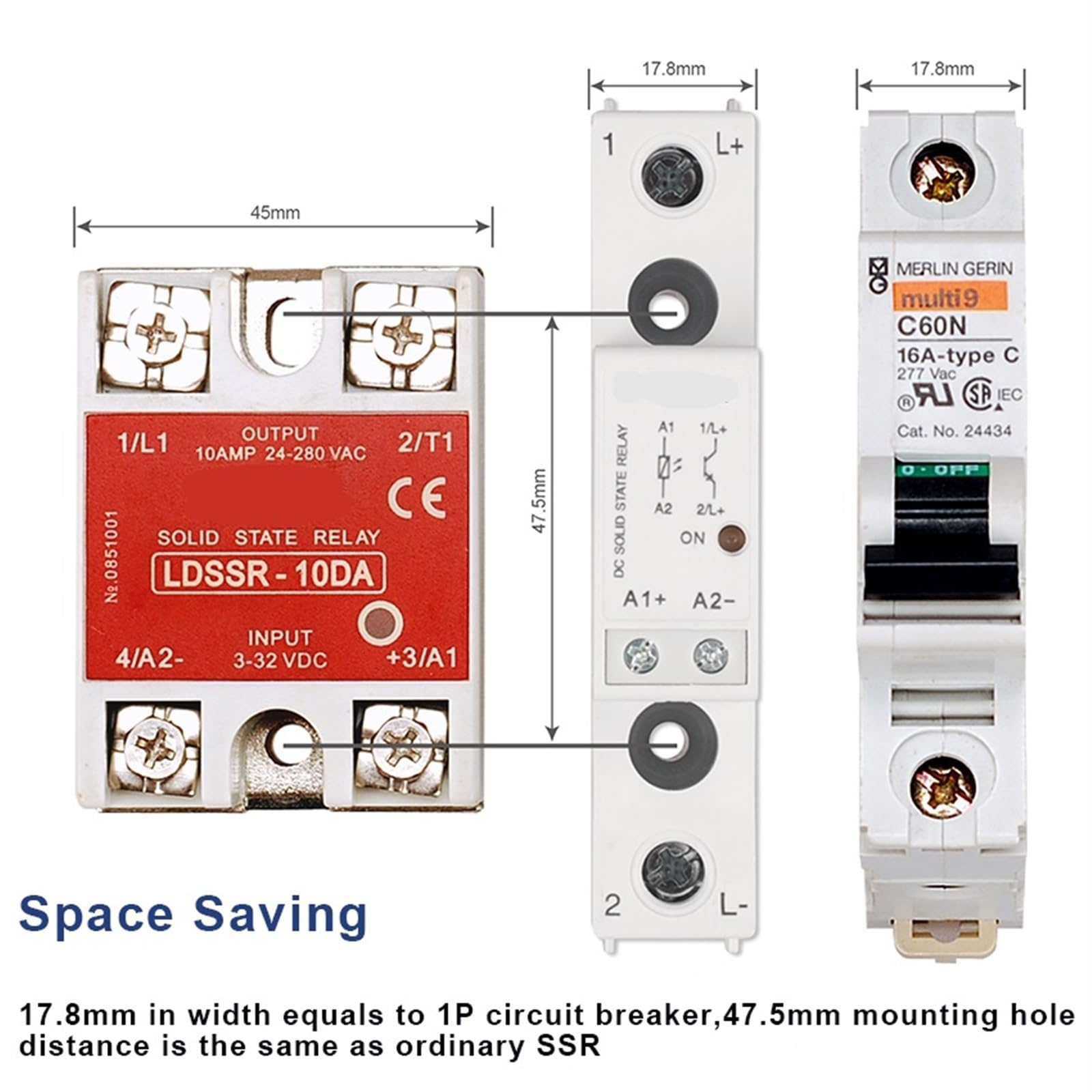 TRD1000D15 Miniature15A 25A 1000V Solid State Relay 5V 12V 24V 32VDC Input Electrical Voltage SSR Relay Module & Board(25A 1000VDC) Control Relays