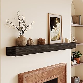 Fireplace Mantel 72inch - Solid Wood Mantel Shelf with Hidden Brackets |...