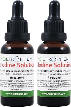 2X 2.2% Lugol's Iodine Solution 2x1 Fl Oz - 2x30 ml | Pharmaceutical Grade Ingredients | Third-Party Tested | Lugols Solution Made with Iodine and Potassium Iodide | Set of Two Bottles | Heiltropfen