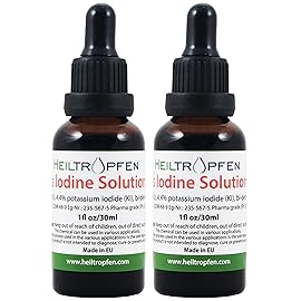 2X 2.2% Lugol\'s Iodine Solution 2x1 Fl Oz - 2x30 ml | Pharmaceutical Grade Ingredients | Third-Party Tested | Lugols Solution Made with Iodine and Potassium Iodide | Set of Two Bottles | Heiltropfen