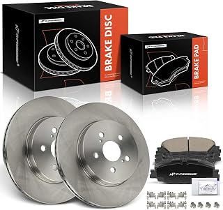 A-Premium 11.14 inch (283.1mm) Front Vented Disc Brake Rotors + Ceramic Pads Kit Compatible with Select Toyota Models - Corolla 2019-2022, Prius Prime 2020-2022, 6-PC Set