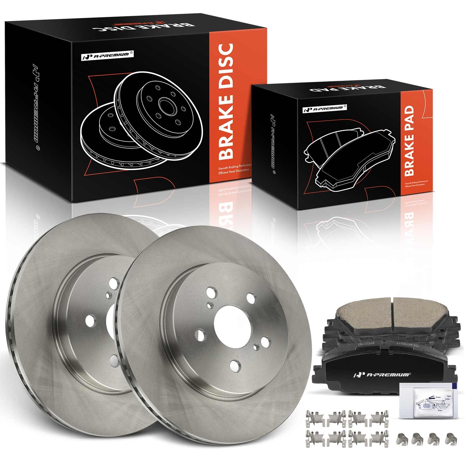 R1 Concepts Front Brakes And Rotors Kit |Front Brake Pads| Brake Rotors And Pads| Ceramic Brake Pads And Rotors |Hardware Kit |fits 2016-2021 Toyota Corolla, Prius, Prius Prime, Brake Kits - Canada