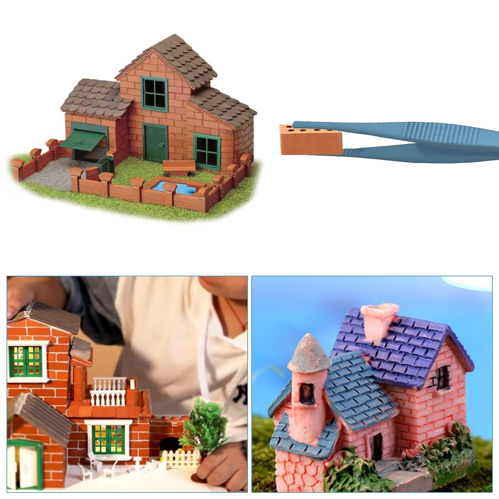 Mini Mattoncini In Argilla Fai Da Te DHER, 50 Pezzi 18x9x4.5mm, Per Modellismo, Case Delle Bambole E Paesaggi - 3