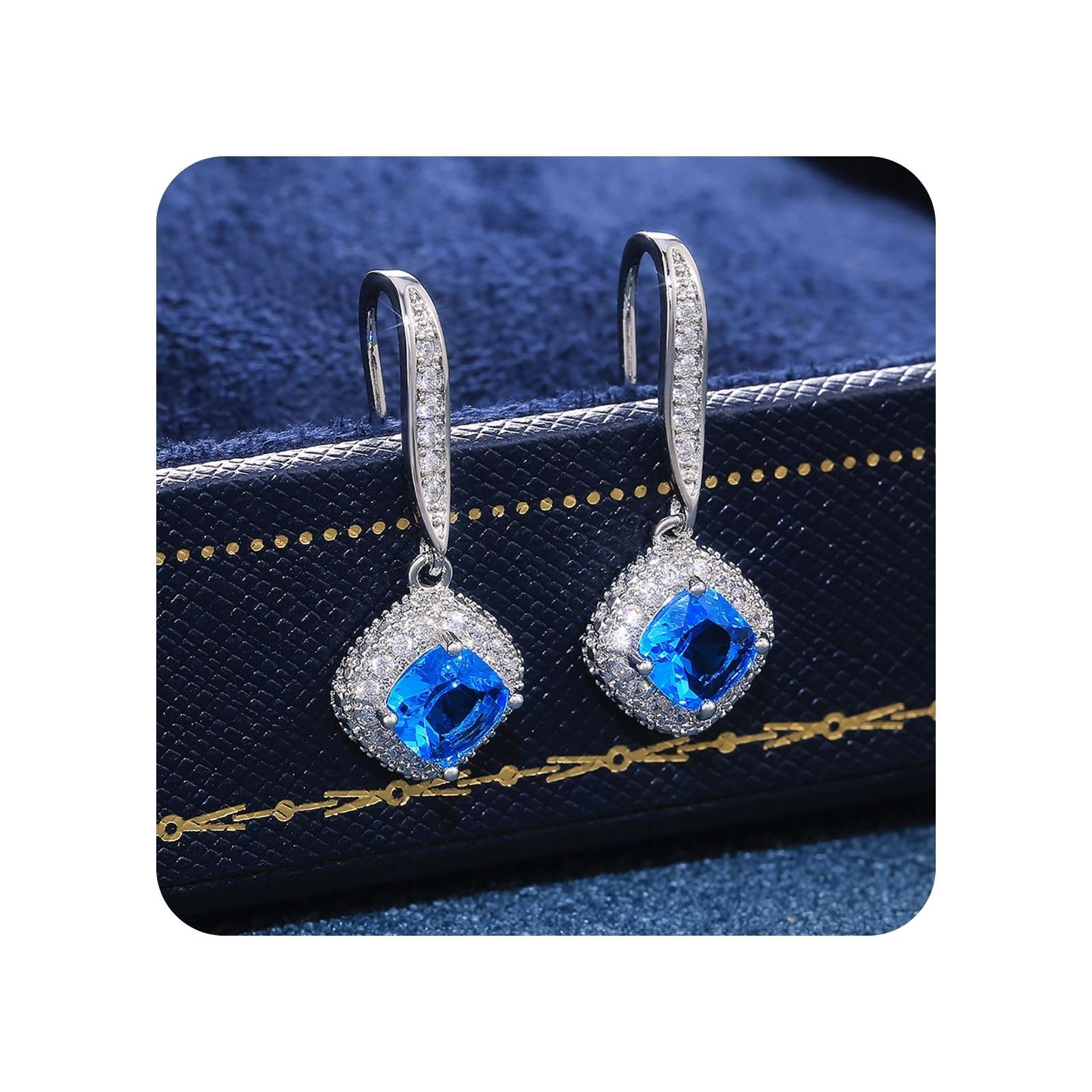 Lolvmvchi 925 Sterling Silver Drop Earrings for Women Trendy Gold Hypoallergenic Dangle Earrings Wedding Earrings Jewelry for Brides