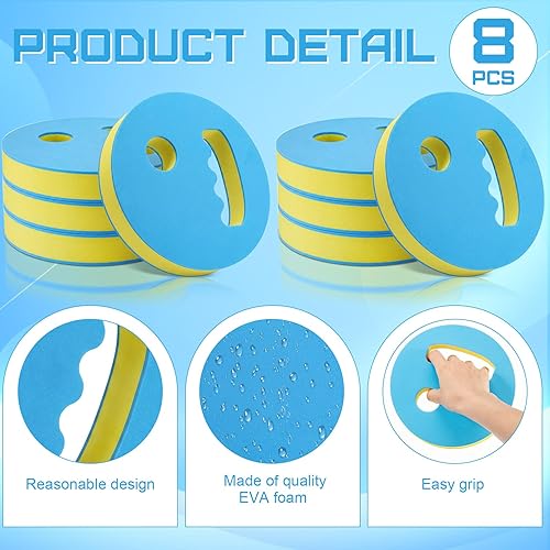 Miniatura 5 de Honoson 8 Pcs Water Exercise Discs 7.1 Inch Diameter Water Weights for Pool Exercise Set Aerobic Equipment EVA Foam Hand Held Swim Disc for Adults