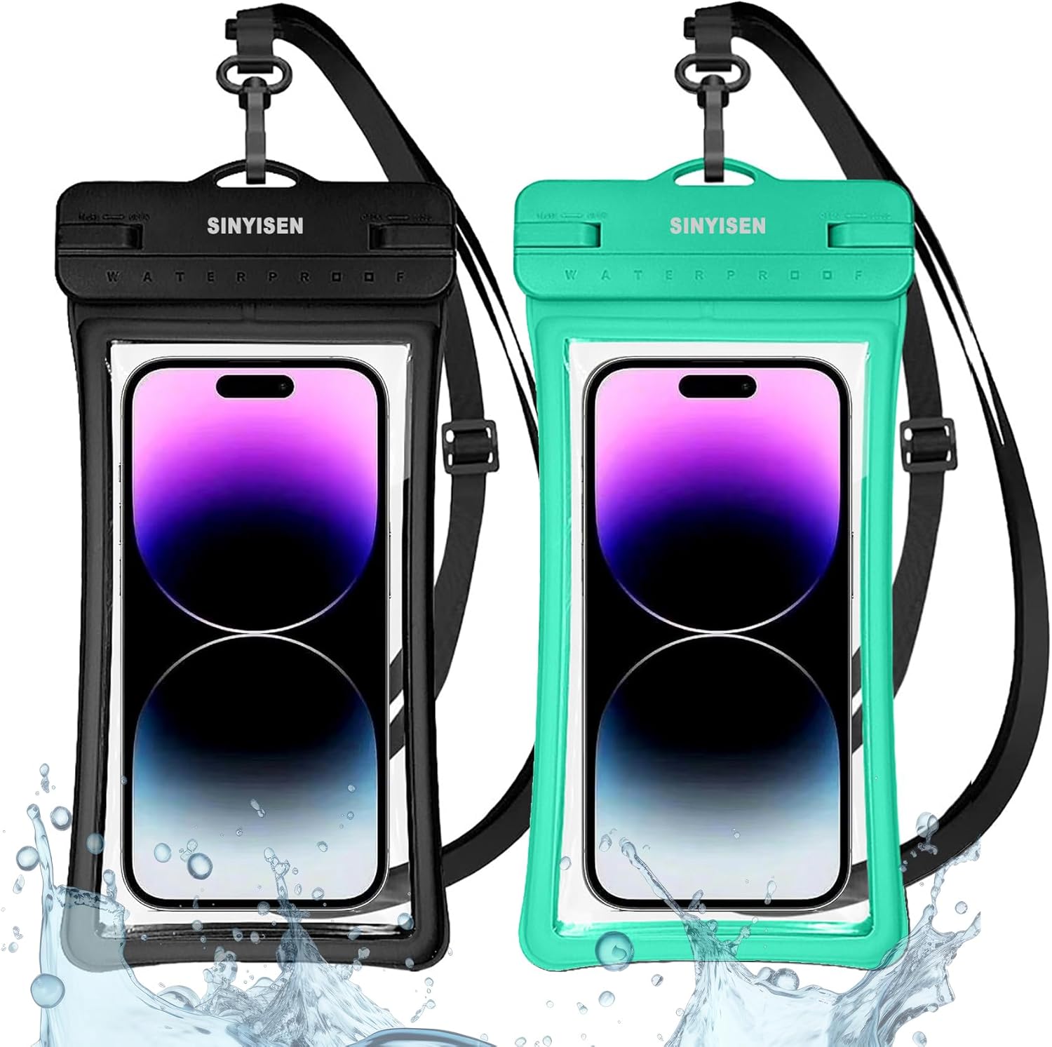 Waterproof Phone Pouch Case with Lanyard,IPX8 Floating Phone Case Dry Bag,Cell Phone Water Proof Pouch for Kayaking,Rafting,Boating,Swimming,Camping,Hiking,Beach,Fishing 2pcs (Black +Green) Waterproof Phone Pouch Case with Lanyard,IPX8 Floating Phone Case Dry Bag,Cell Phone Water Proof Pouch for Kayaking,Rafting,Boating,Swimming,Camping,Hiking,Beach,Fishing 2pcs (Black +Green)