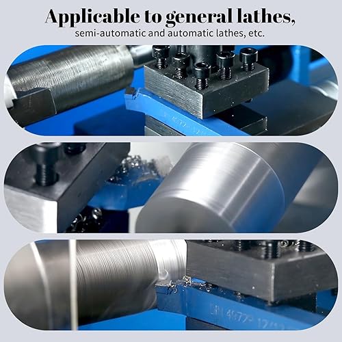 Miniatura 8 de HAowosi 10 piezas de herramientas de corte de torno de metal de 14", juego de herramientas de corte de punta de carburo C-6, kit de herramientas de