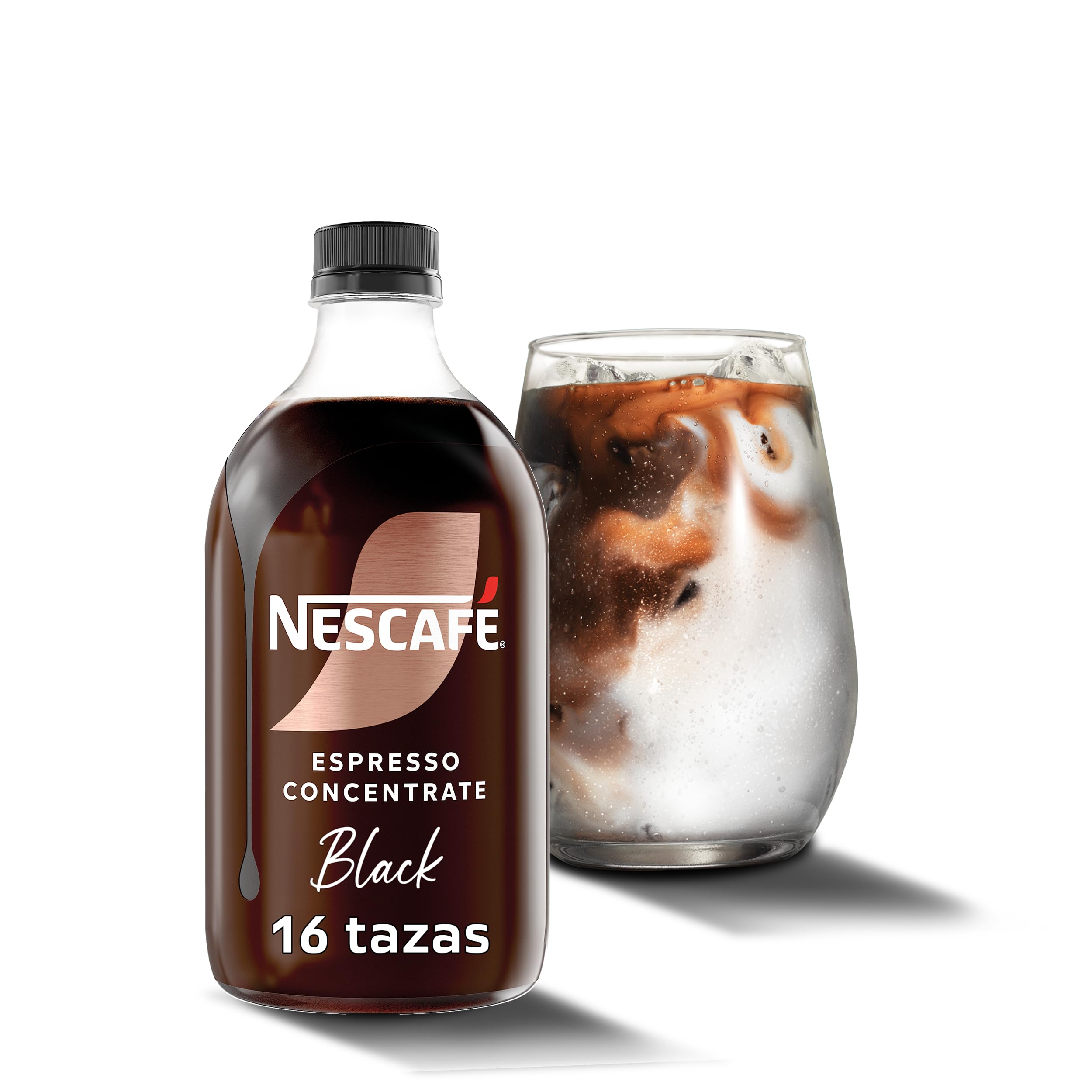 NESCAFÉ Espresso Concentrate Black, con café Arábica, sin azúcar, Concentrado de café líquido para iced coffee y lattes, Botella 500 ml