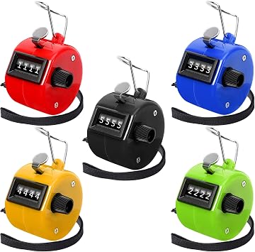 PETKNOWS 5Pcs Handheld Tally Clicker Counter 4 Digital Number for Sports
