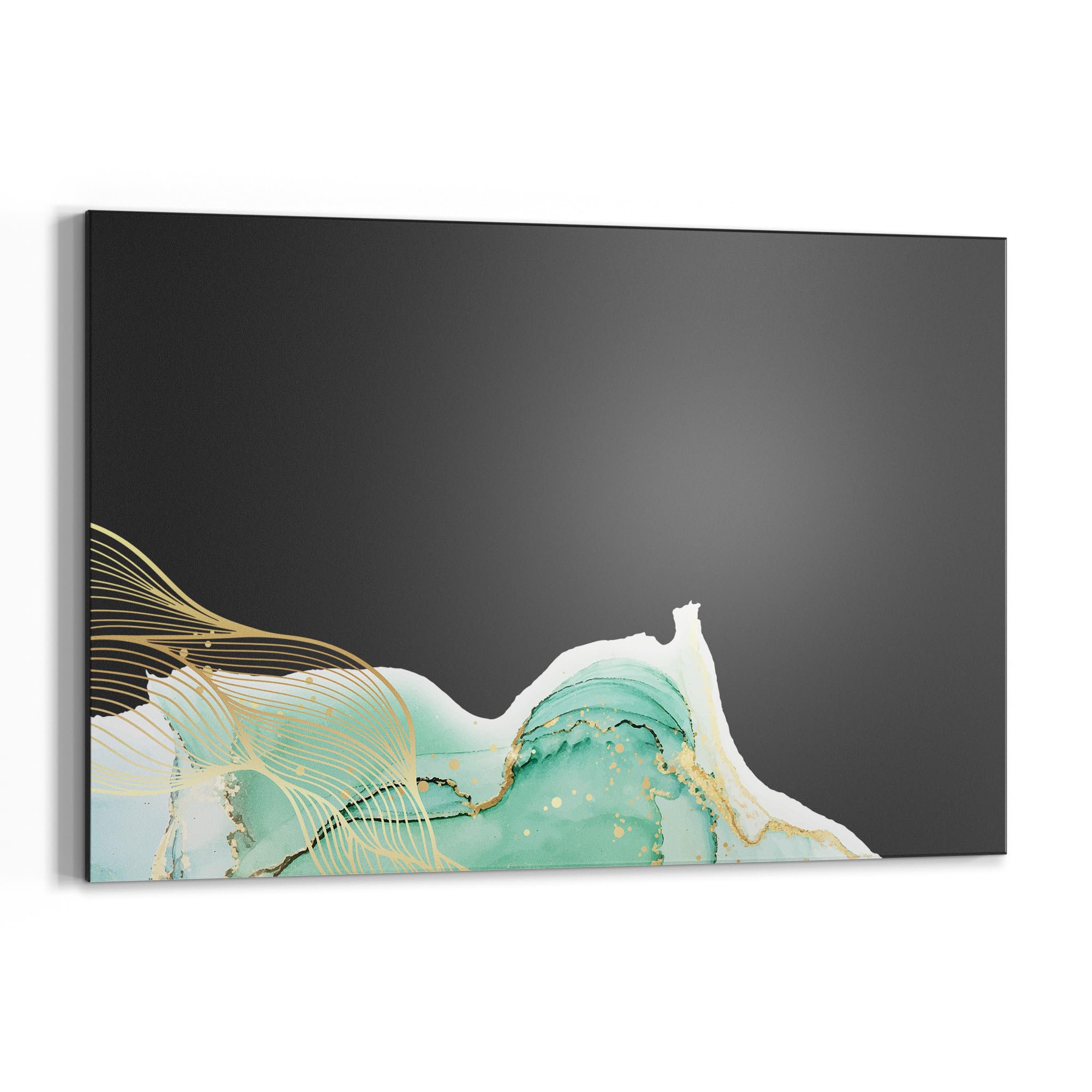 DEQORI Magnetyczna tablica do pisania kredą z nadrukiem UV | motyw "kolorowy połysk i złoto" | prostokątna tablica o wymiarach 90 x 60 cm | metalowa tablica kredowa do pisania – dekoracja ścienna do