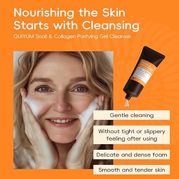 Korean Skincare Set, Facial Skin Care Routine Set for Women, Daily Gentle Skin Cleaning & Care Travel Essentials,Gift Set with Snail & Collagen Face Cleanser, Serum, Moisturizer