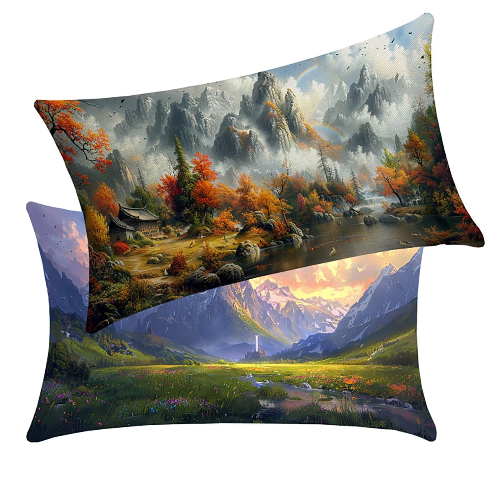 Coussin canapé paysage lot de 2 pour embellir votre terrasse d'été et votre salon de jardin