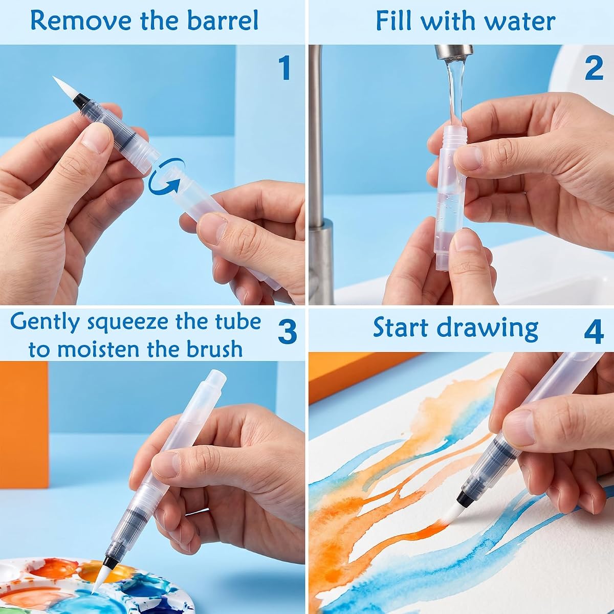 Grabie 50 Color Watercolor Paint Set with Brush Pens view 3