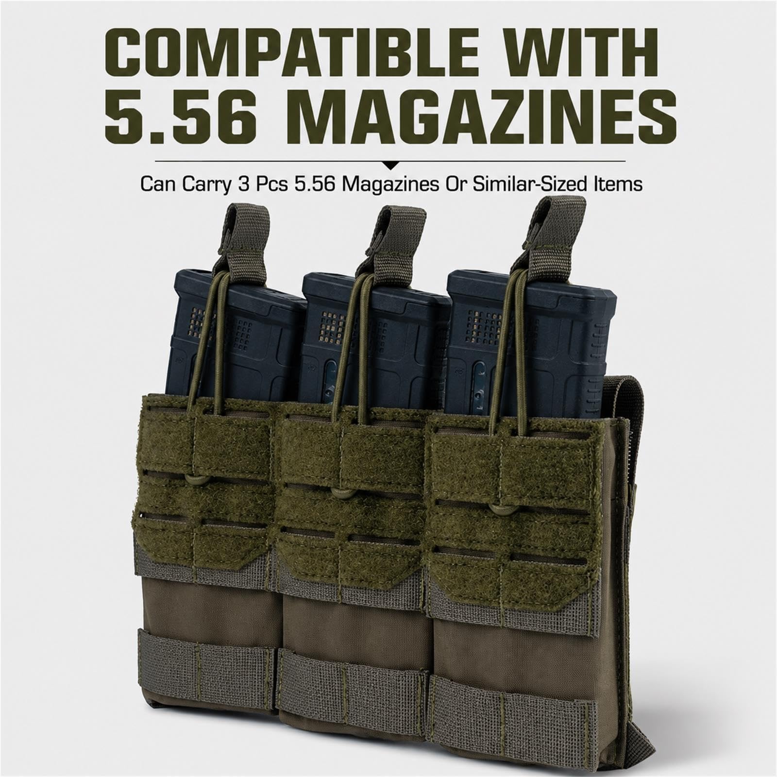 Tasca Tripla K Style for Caricatori 5.56 con Tiranti Elastici