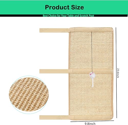 Miniatura 2 de Protector de patas de mesa para arañazos para gatos con sisal natural y una bola para proteger muebles, regalo para mascotas y gatos
