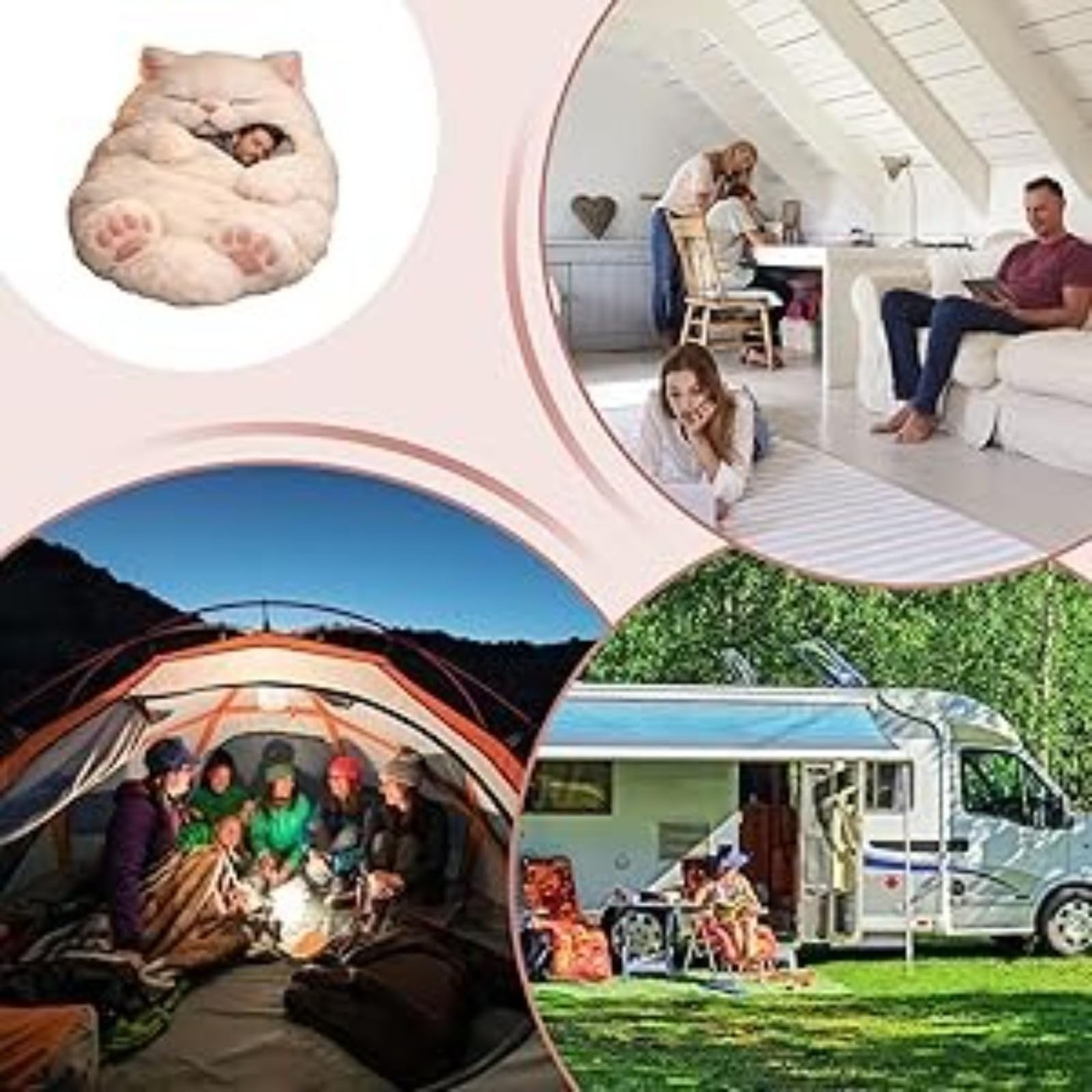 2026 Katzenschlafsack Für Menschen, Entzückender Katzen Schlafsack In Umschlagform, Waschbarer Katzen Schlafsack Erwachsene, Warme Deckenschlafsack, Cat Sleeping Bag Für Camping, Reisen, Zuhause