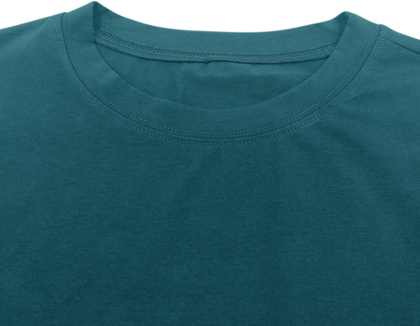 Men's Short Sleeve Round Neck T Shirts Boxy Raw Cut Tee Casual Basic Tops - Image 4