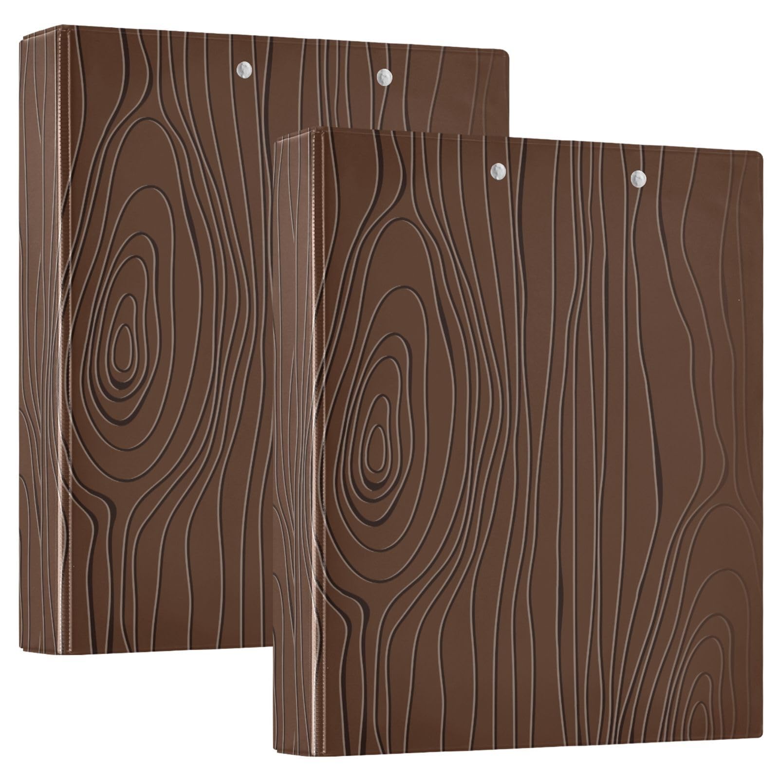 Reliures de 1,5 pouces en bois brun grain annuel