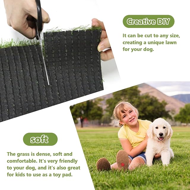 Foto 6 de 7 de Loytryal Alfombra de césped artificial de 39.4 x 31.5 pulgadas para perros para entrenamiento de orinal…