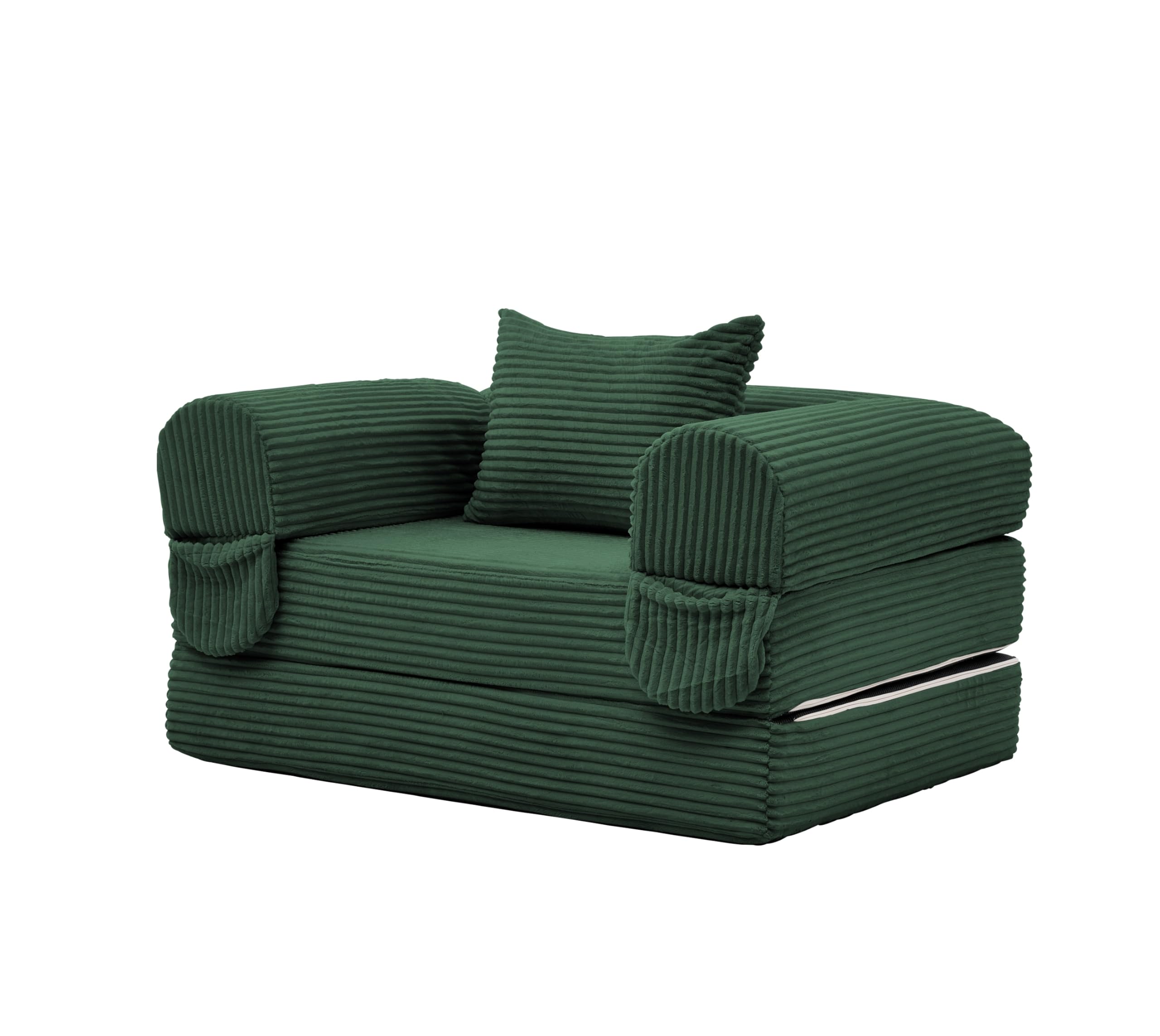 Anself Cosmo 2-in-1 Poltrona Letto Singola in Cord, con Cuscino