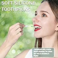 Vista 7 de 160 PCS Palillos Dentales Portátiles de Gel de Sílice Suave con Hilo Dental, Suaves Originales, Adecuados para el Cuidado Bucal de Adultos y Niños