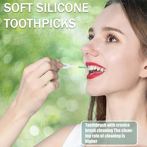 Miniatura 7 de 160 PCS Palillos Dentales Portátiles de Gel de Sílice Suave con Hilo Dental, Suaves Originales, Adecuados para el Cuidado Bucal de Adultos y Niños