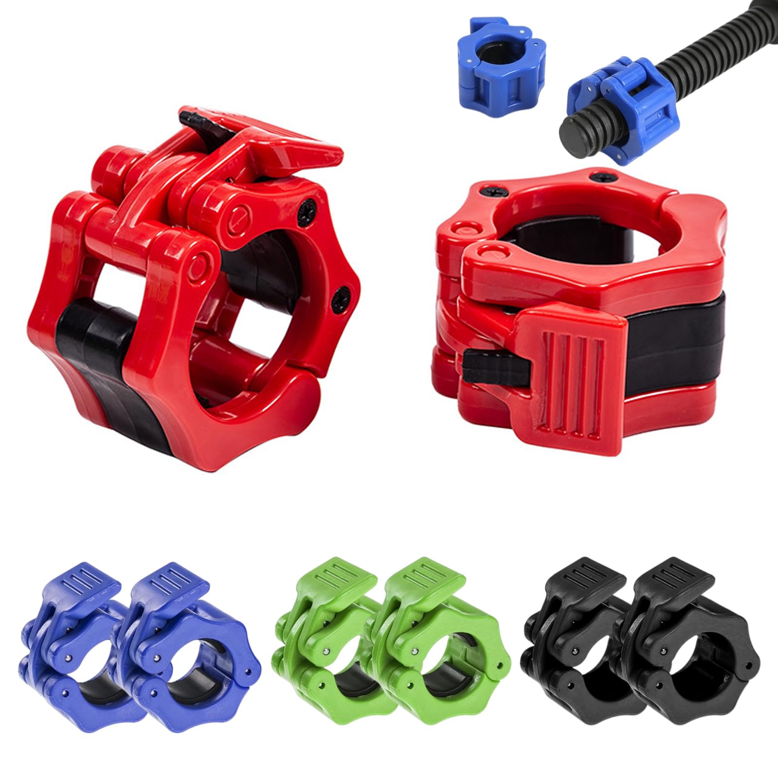 Barbell Clips, 30mm Barbell Clamp, Olympic Barbell Collars Fast Release Collar Clips Locking Weight Clips for Workout Weightlifting Fitness Training Bodybuilding(4 Colors)