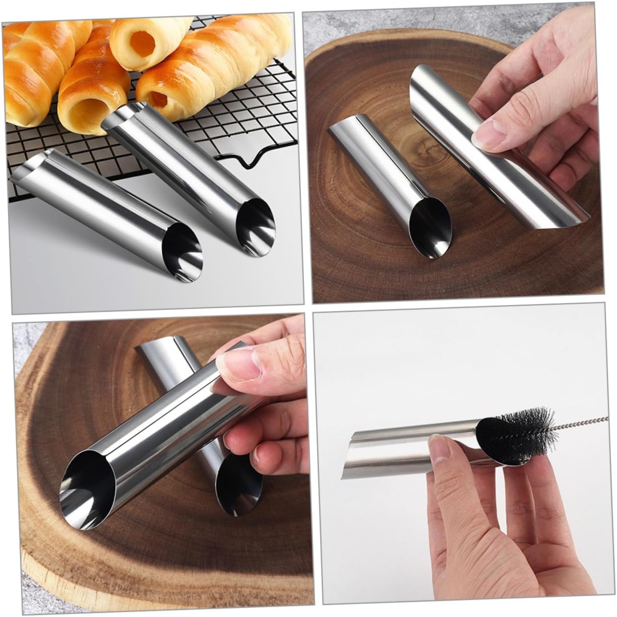 ABOOFAN 30pcs Stainless Steel Cream Horn Molds for Baking Tubular Pastry Reusable and Easy Croissants and Puff Pastry Treats