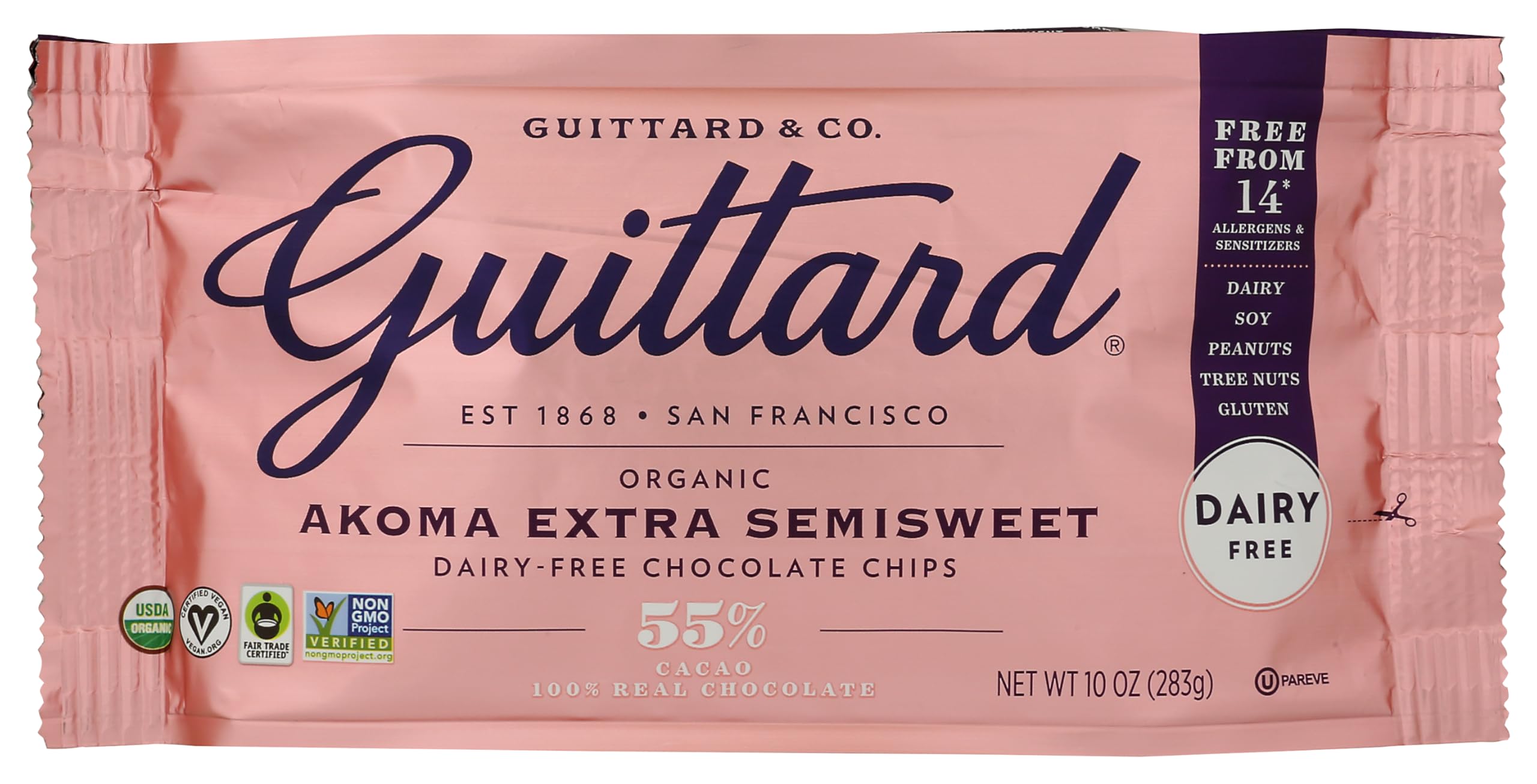 GUITTARD Organic Akoma X Semisweet Chocolate Chips, 10 OZ