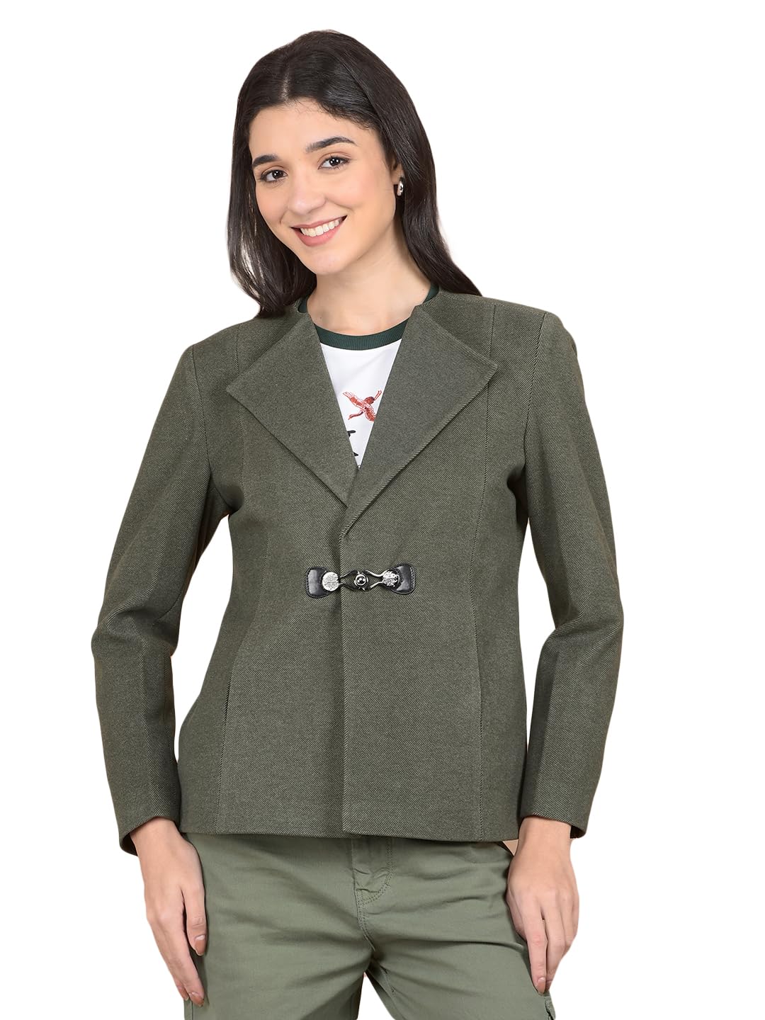 crimsoune club Women's Olive Formal Coat-picture-26