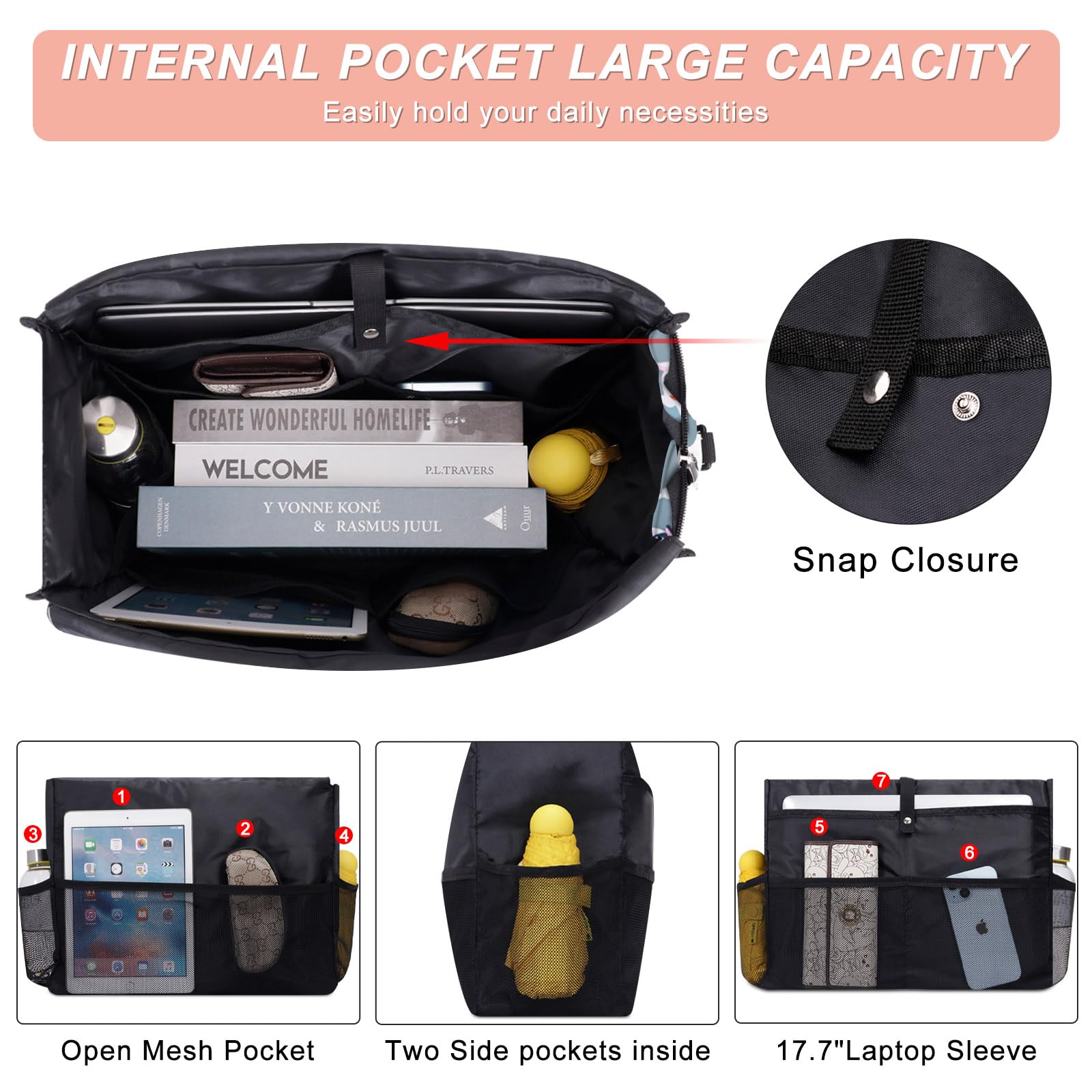 HUA ANGEL Borsa da Viaggio Donna Grande con tasche multiple Borsa Mare Donna XXL Famiglia Capacità Borse Tote per Weekender Sportiva Fitness Spiaggia