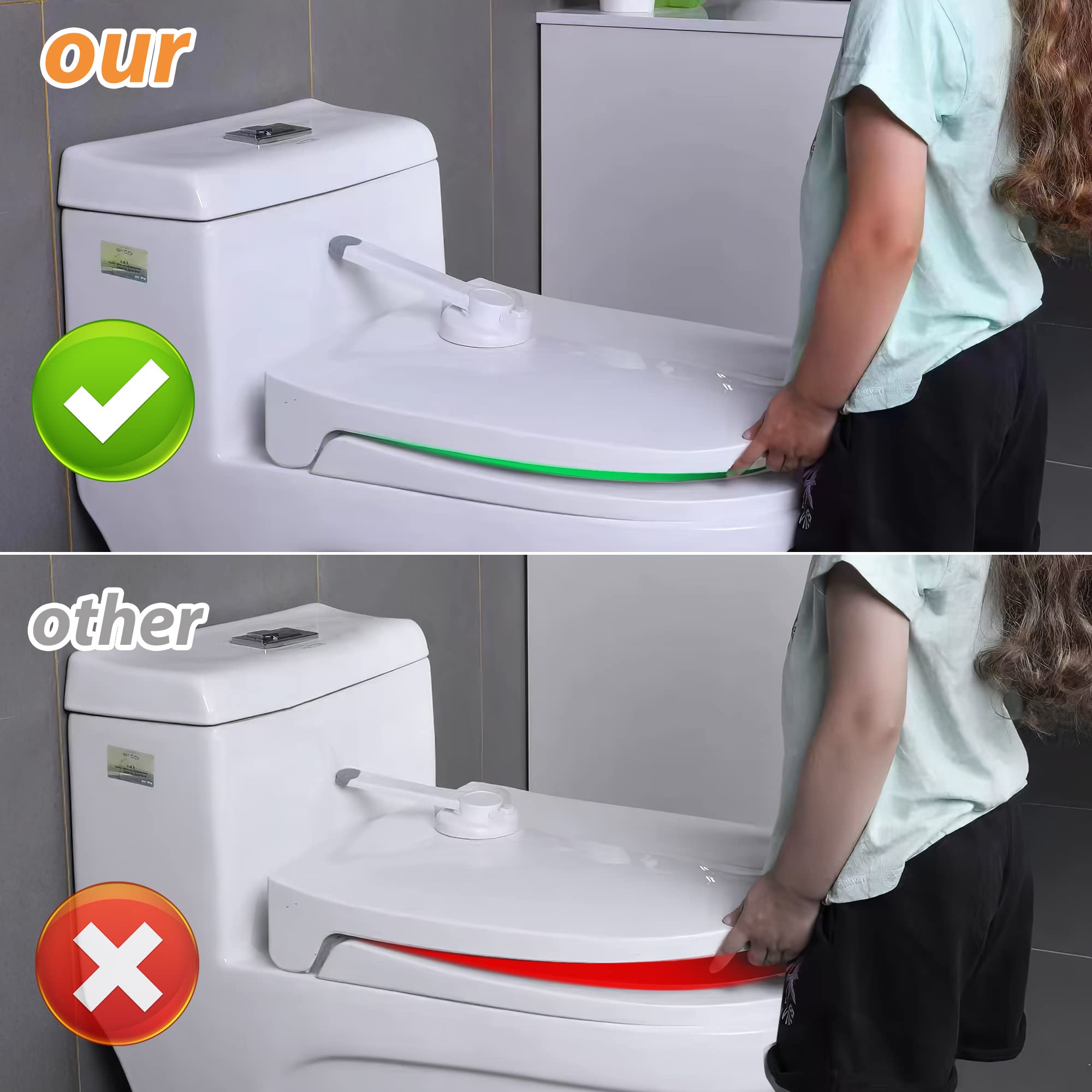 Verrou de Toilettede de Sécurité pour Bébé, 2Pack Verrou de Toilette à l'épreuve des Bébés Amélioré Sécurité des Enfants Aucun Outil Nécessaire Installation Facile avec Adhésif 3M.