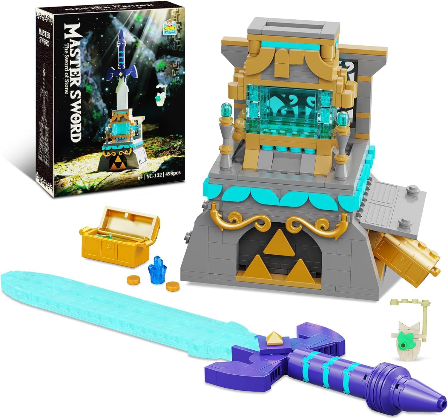 BOTW The Master Sword Glowing Building Block Set,Sword Toy Set for Adults Boy Fans Kids Ages 6-12 Year Old（498PCS)