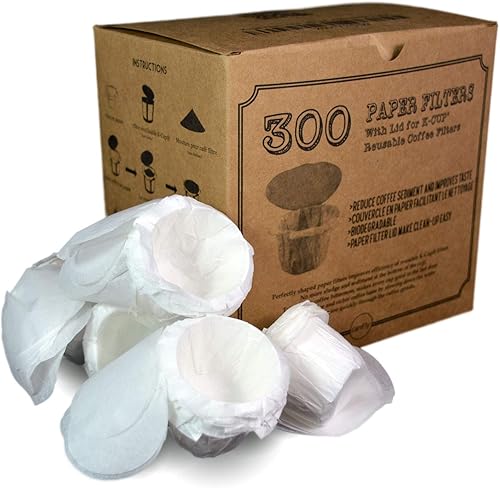 Miniatura 7 de canFly Filtro de papel sin blanquear con tapa compatible con filtros Keurig K-cup de una sola taza compatibles con Keurig, Ekobrew, EZ-Cup y otros