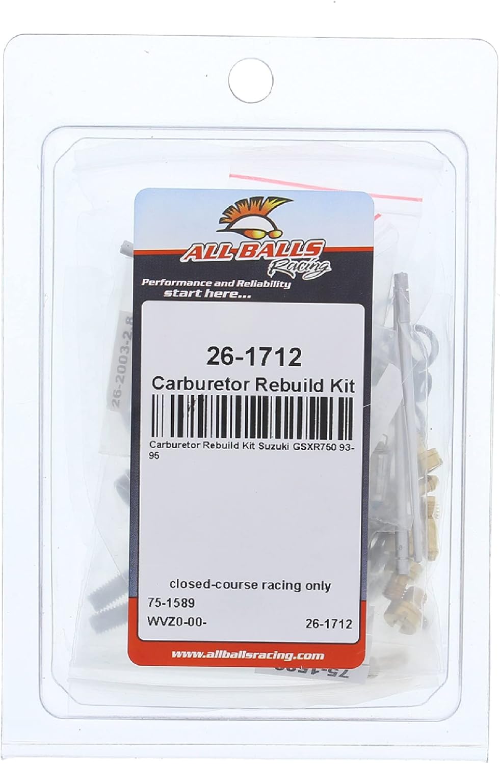 All Balls Racing 26-1712 Carburetor Rebuild Kit Compatible with/Replacement For Suzuki GSX-R 750 1993-1995