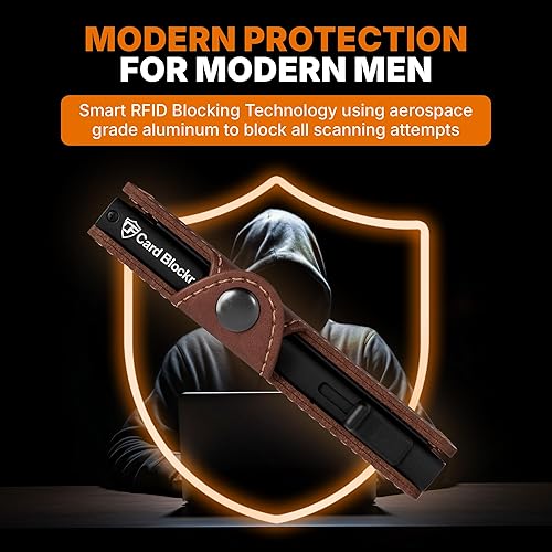 Miniatura 9 de Conceal Plus - Cartera Card Blocr para tarjetas de crédito, bloqueo RFID, delgada, minimalista, tarjetero (gris, poliuretano, camuflaje y metal