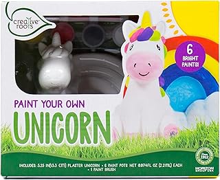 Creative Roots Paint Your Own Unicorn, DIY Unicorn Painting Kit, Includes 6 Paint Pots & Paint Brush, Paintable Unicorn Craft, Unicorn Painting Kit, Unicorn Art Kit