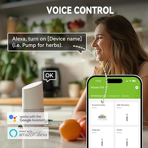 Miniatura 7 de RAINPOINT Sistema de riego automático inteligente para 15 plantas en macetas con panel solar desmontable, control local y control remoto de