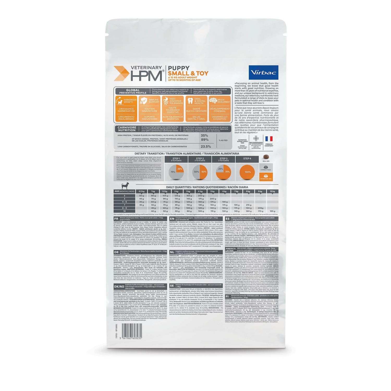 Virbac Vet Hpm Dog Baby S/Toy Nourriture 3 kg pour Chien