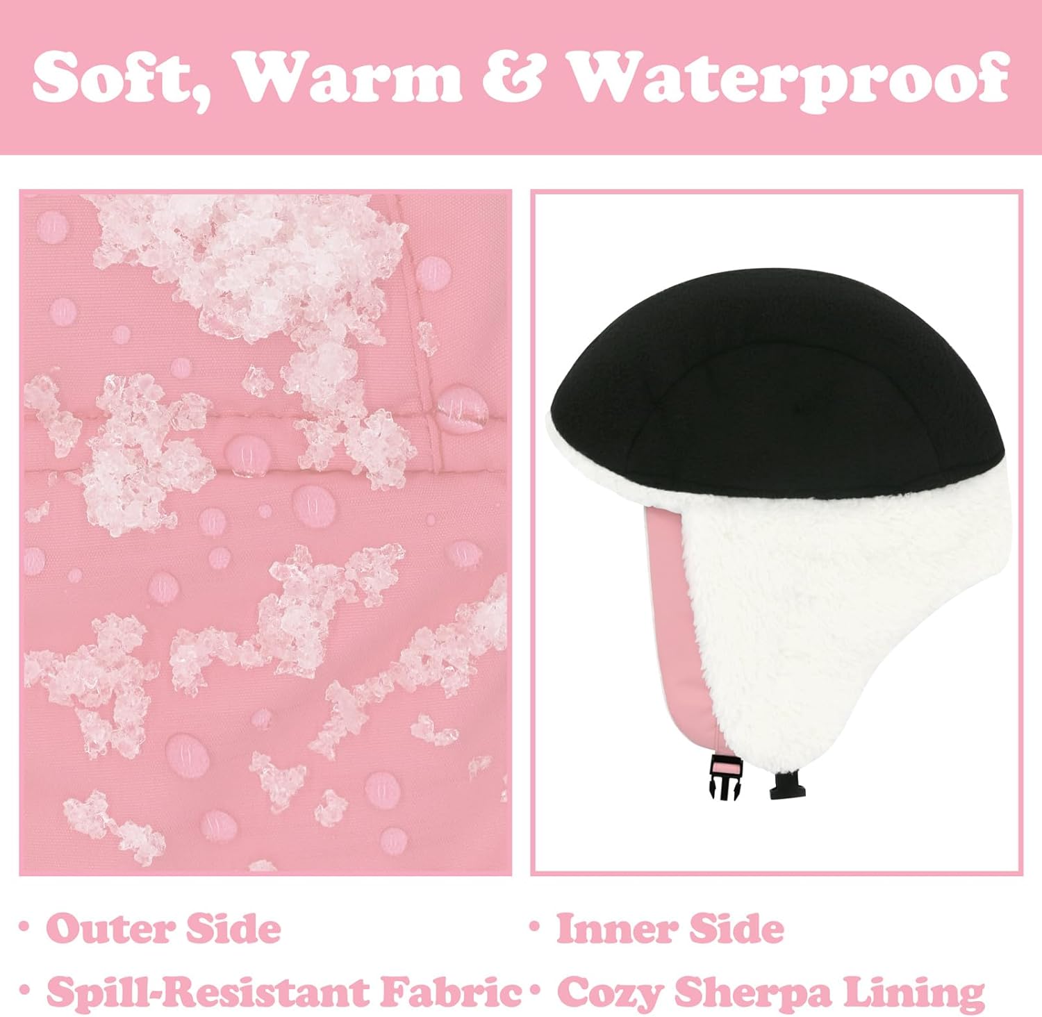 Sarfel Toddler Winter Hat Baby Winter Hat Waterproof Infant Kids Snow Hats Warm Fleece Toddler Trapper Hats Kids Beanie Cap - Image 2