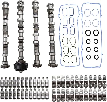 Engine Camshaft with Rockers Arm Lifters Kit for Dodge Je-ep 3.6L V6 | For Dodge Journey Chrysler & Ram, Cherokee Wrangler 3.6L V6 Replace OE 5184377AG 5184378AG 5184379AG 5184380AG Camshaft Kit
