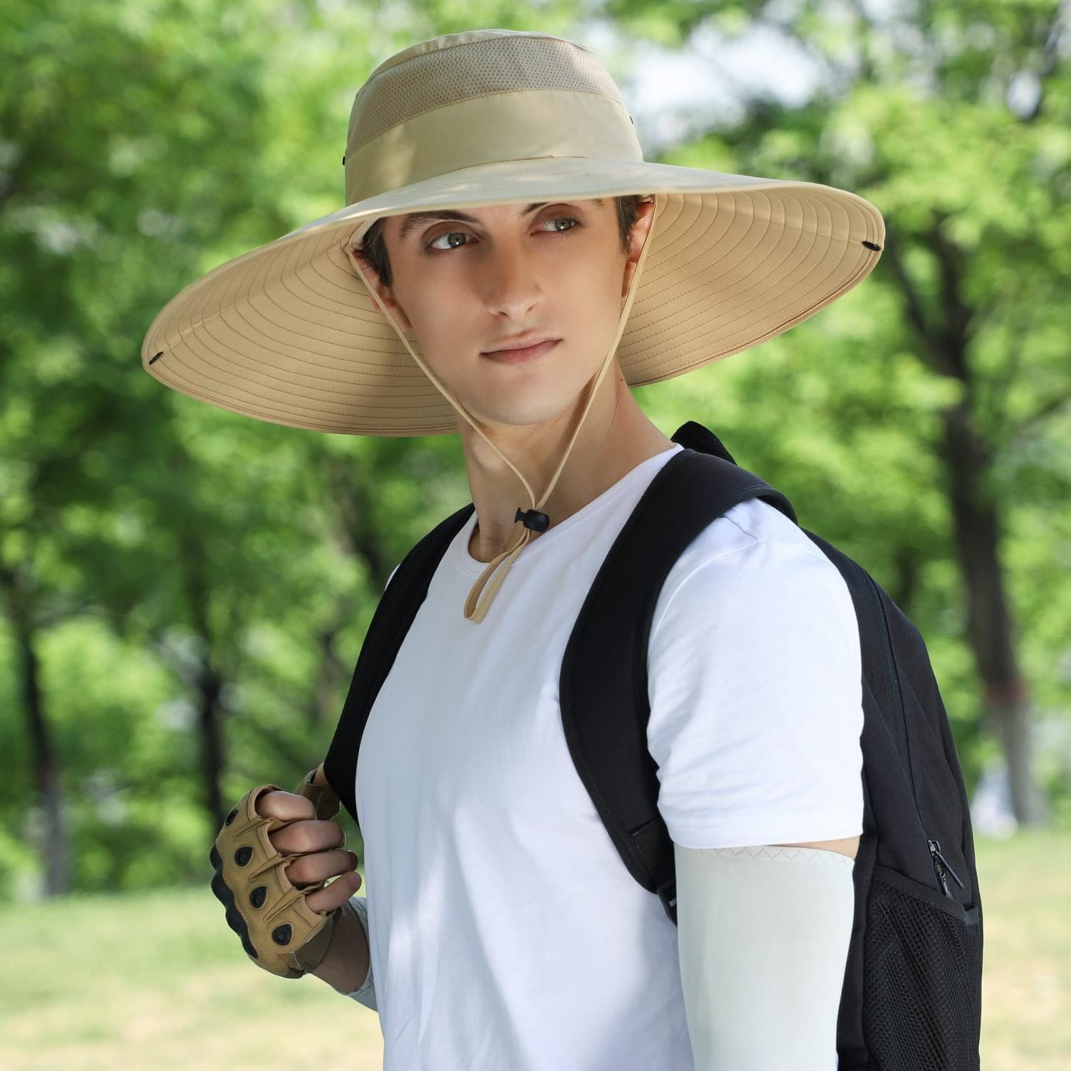 Women Wide Brim Face Mask Sun Hat Detachable Neck Face Flap Ponytail UV Protection Visor Hat Garden Fishing Hiking - Image 7