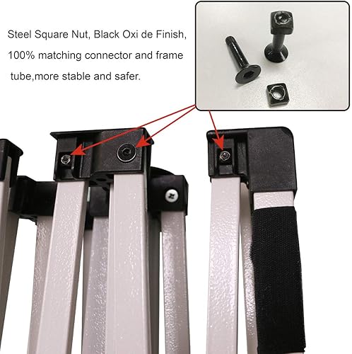 Miniatura 6 de UNIQUECANOPY 10'x10' Ez Pop Up Canopy tienda comercial refugio instantáneo, con 4 paredes laterales con cremallera extraíble y bolsa de rodillo