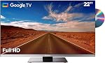 SYLVOX Smart RV TV, 24 inch TV with DVD Player Built-in, 12 Volt TVs for RV Camper 1080P FHD, Google Smart Free Download APPs, Support WiFi Bluetooth, 2 HDMI & 2 USB, AC/DC Powered, Frameless Design