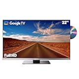 SYLVOX Smart RV TV, 22inch TVs with DVD Player Built-in, 12 Volt for RV Camper 1080P FHD, Google Smart Free Download APPs, Support WiFi Bluetooth, 2 HDMI & 2 USB, AC/DC Powered, Frameless Design