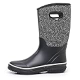 Womens Mid-Calf Rain Boots - Waterproof Insulated 5.5mm Neoprene Mud Boots, Winter Snow Boots for Outdoor Hunting Fishing Garden