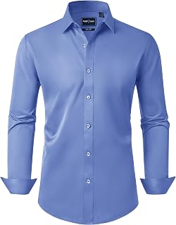 DEMEANOR Hemd Herren Langarm Businesshemden für Herren Slim Fit Business Bügelleichtes Hemden Freizeithemd