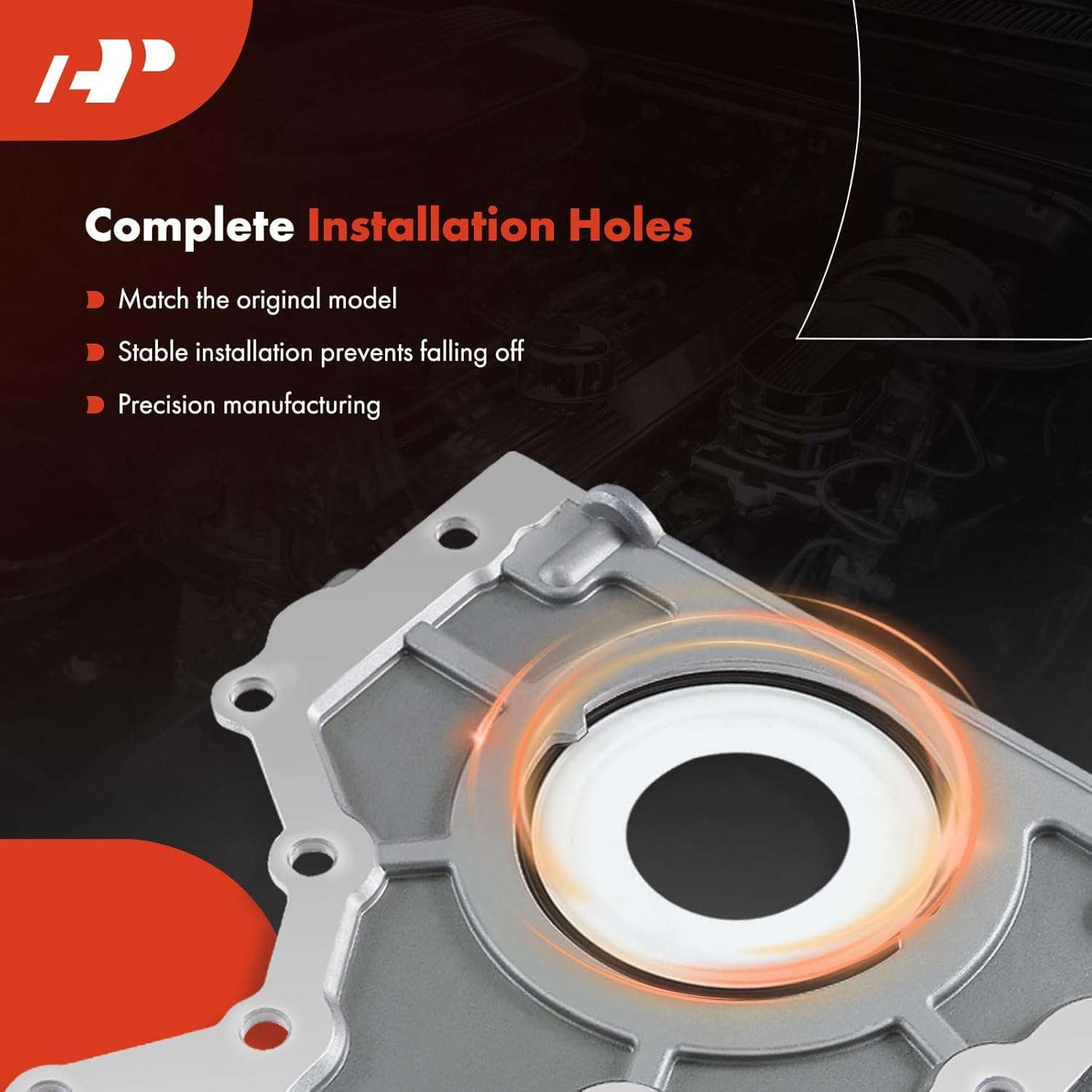 A-Premium Engine Rear Main Seal Cover Kit [OHV, 8Cyl 4.8 5.3 5.7 6.0 6.2 7.0L] Compatible with Chevy, GMC, Cadillac, Hummer, Isuzu, Pontiac, Saab & Buick, fits Express, Silverado, Sierra & More Models