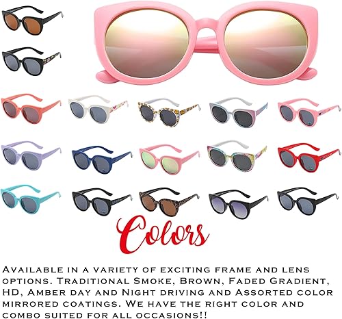 Miniatura 5 de PolarSpex Gafas de sol para niñas - Gafas de sol polarizadas para niños, gafas de sol Cateye para niños pequeños