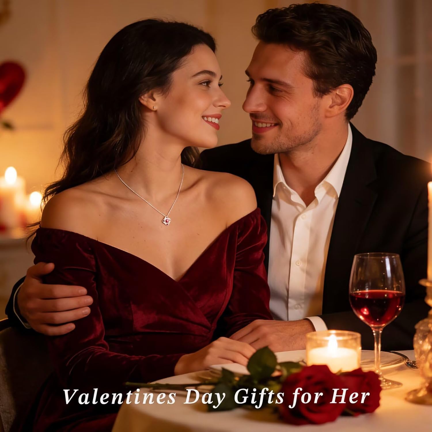 Iefil Easter Gifts for Women Wife - 925 Sterling Silver Love Knot Birthstone Necklace, Anniversary Birthday Gifts for Women, Jewelry Gift for Wife Mom Girlfriend Daughter